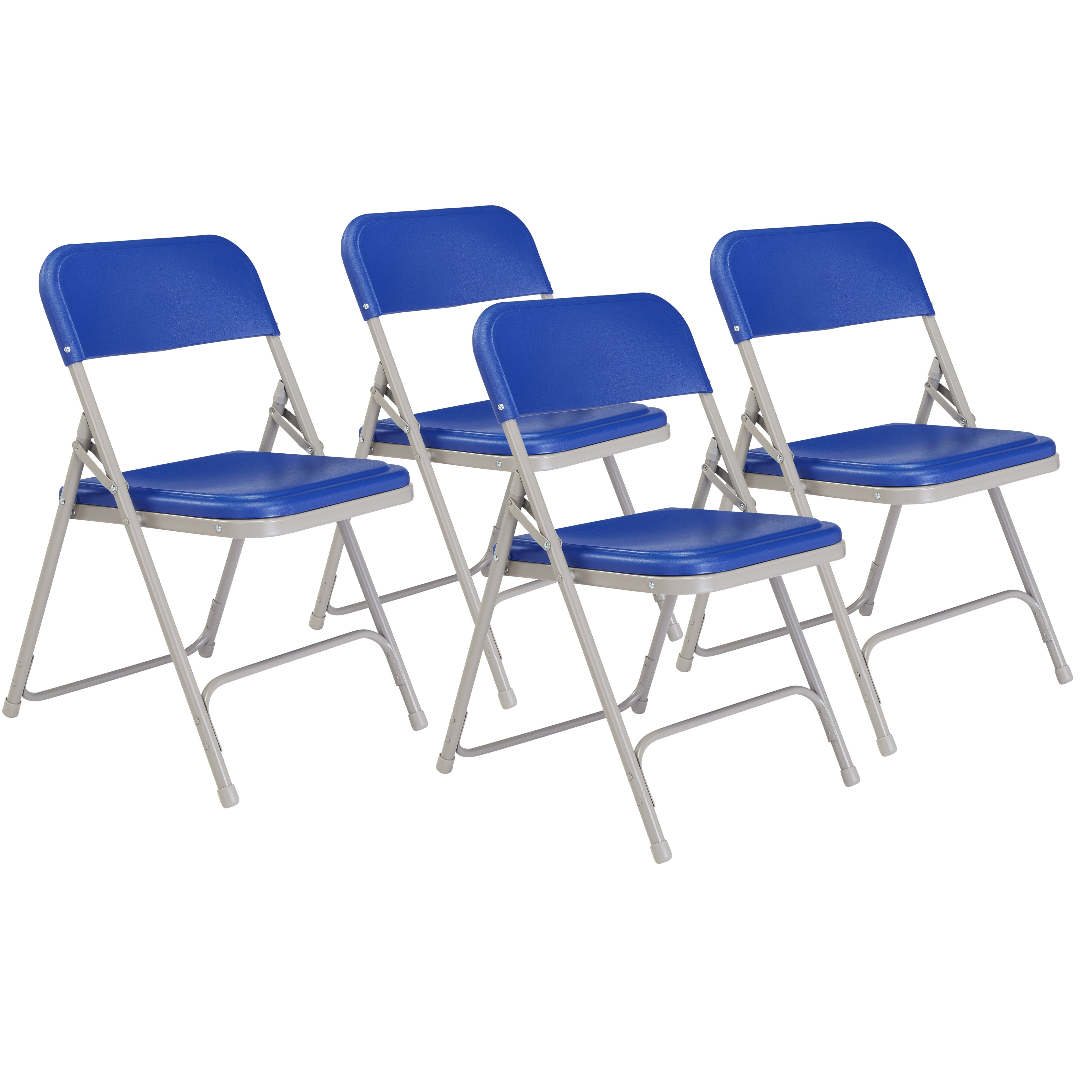 (Pack of 4) NPS 800 Series Premium Lightweight Plastic Folding Chair, Blue