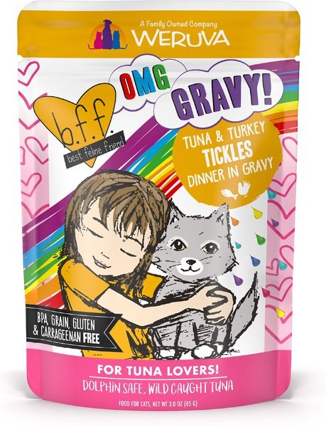 BFF Tuna and Turkey Tickles Dinner in Gravy Wet Cat Food Pouches