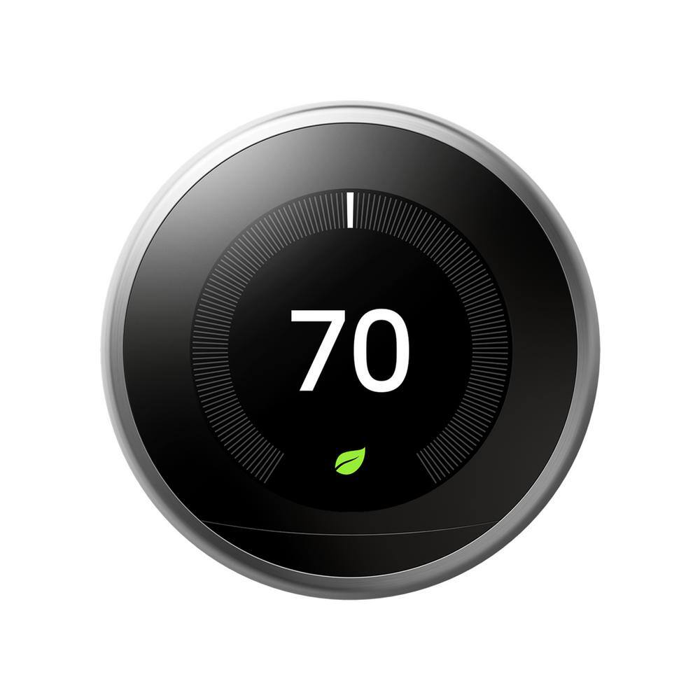 Google Nest Learning Thermostat - Smart Wi-Fi Thermostat - Stainless Steel T3007ES