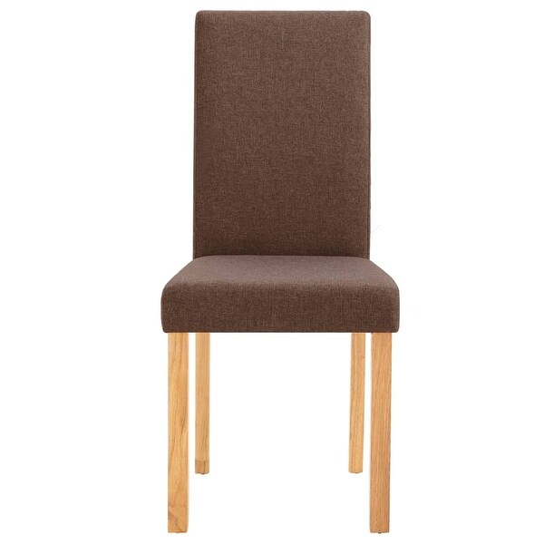 Dining Chairs 4 pcs Brown Fabric