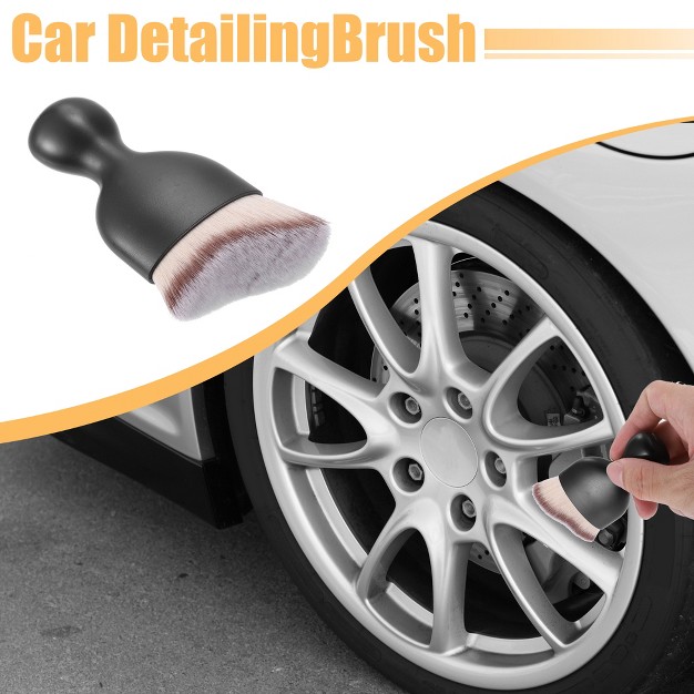 Unique Bargains Car Soft Bristles Detailing Brush Dusting Tool Black Beige Gray 1 Pc