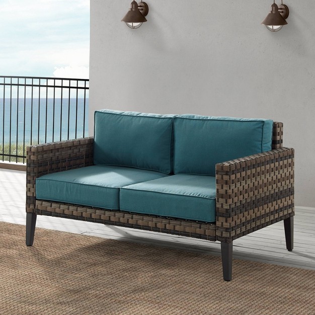 Prescott Outdoor Wicker Loveseat Crosley