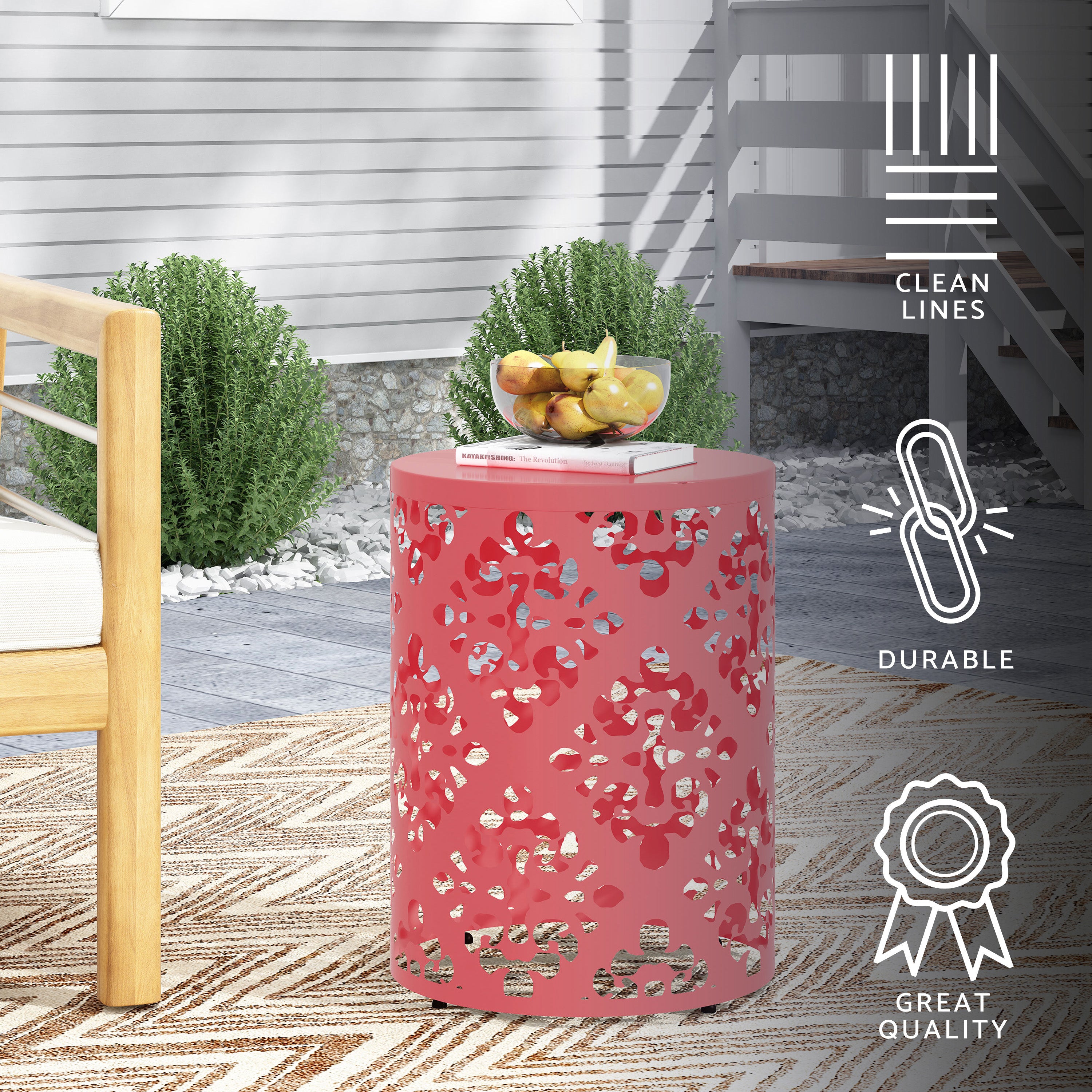 Verdugo Outdoor Metal Side Table