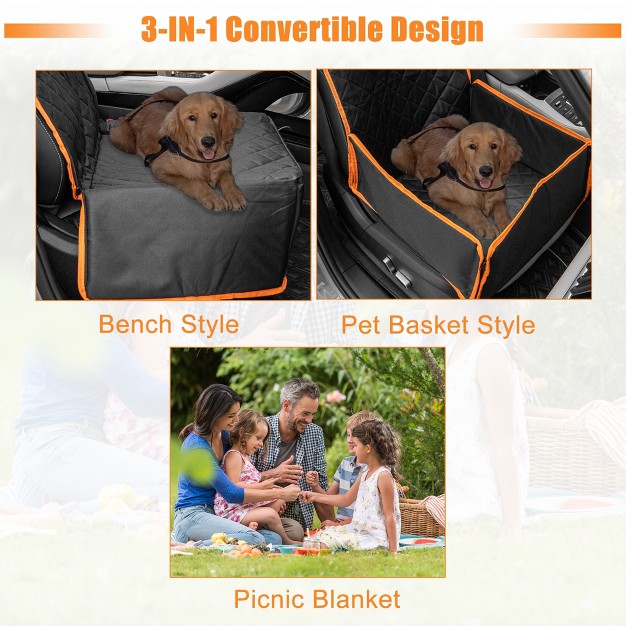 Unique Bargains 5 Layer 600d Oxford Cloth With Side Flaps Front Seat Full Protection Dog Car Seat Cover Black 1 Pc