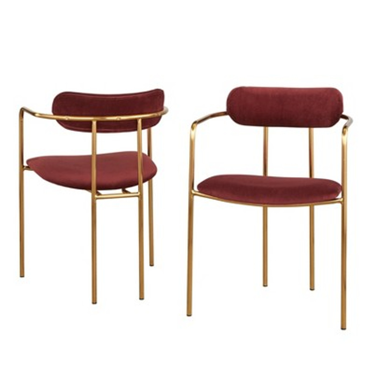 Set of 2 Healey Retro Velvet Dining Armchairs Fig - Buylateral