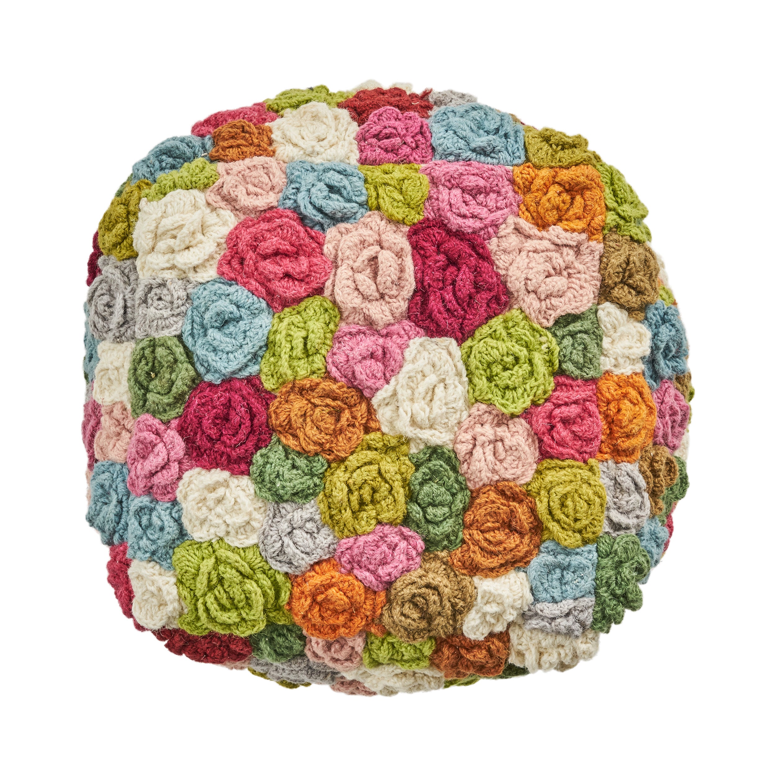 Ellyanna Boho Wool Ottoman Pouf