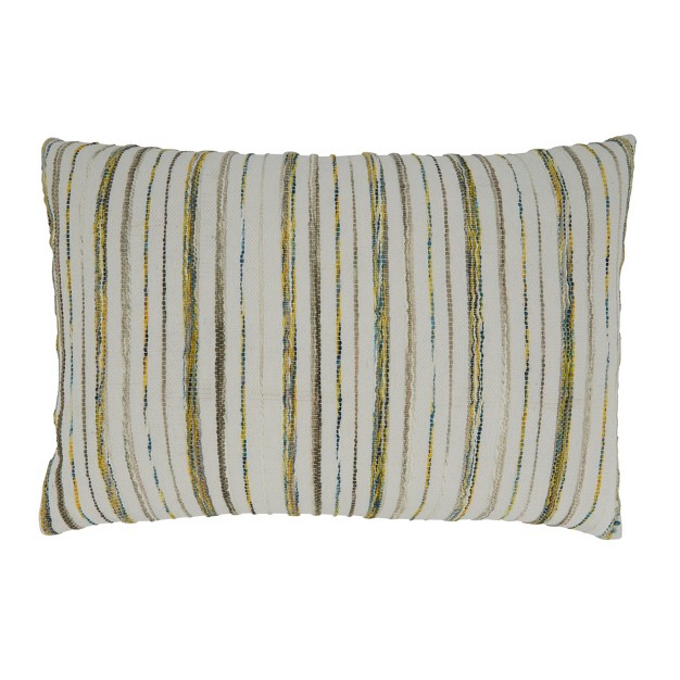 Saro Lifestyle Multi Striped Throw Pillow With Down Filling