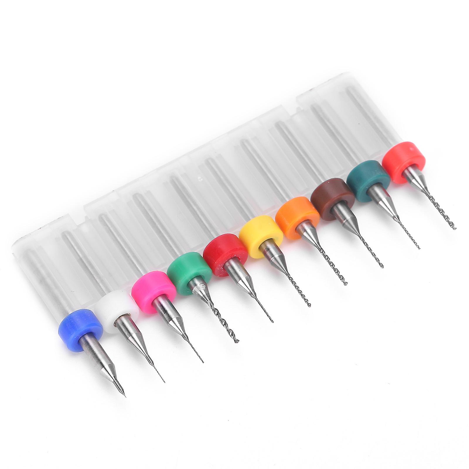 10Pcs Micro Twist Bits Alloy Tungsten Steel Hand Circuit Board Drill Punch Tool 0.1‑1mm