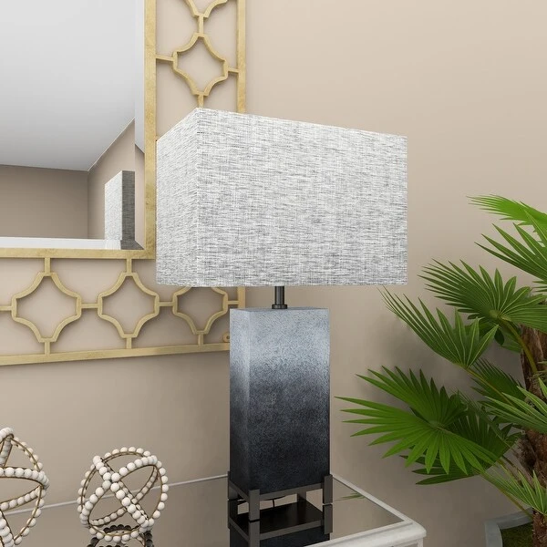 Grey Polystone Modern Table Lamp 26 x 15 x 9 - 15 x 25