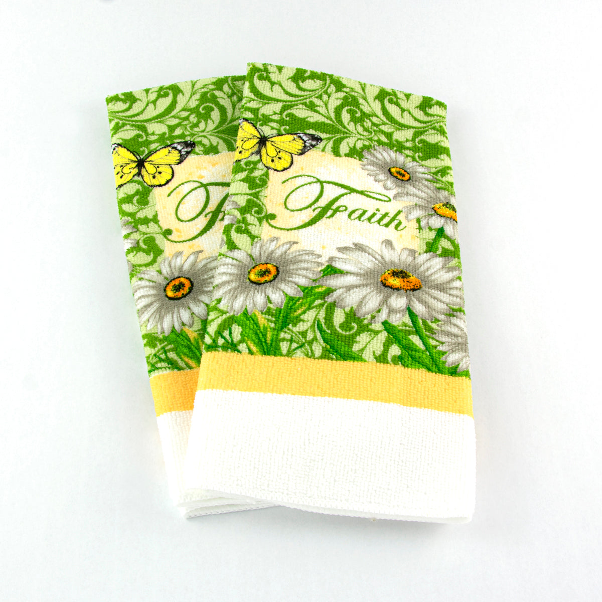 Sunflower Garden Designs Floral and Butterfly Inspirational Kitchen Towel Set