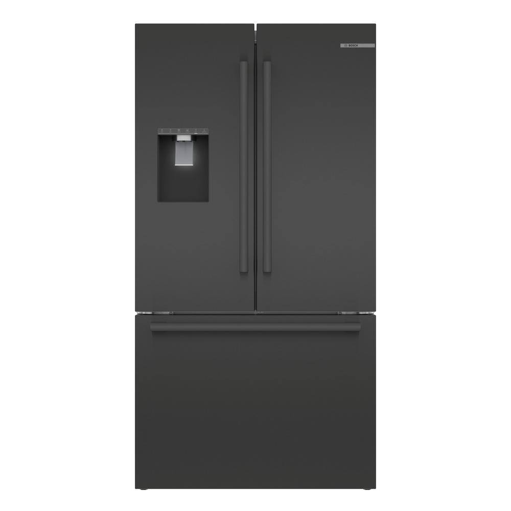 Bosch 500 Series 36 in. 22 cu. ft. Smart Counter Depth French Door Refrigerator in Black Stainless Steel Internal Water  Ice B36CD50SNB