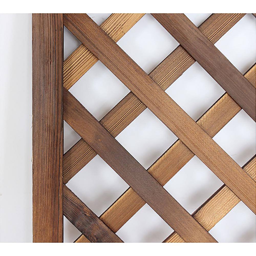 Ejoy 24 in. x 72 in. Wood Trellis Lattice Screen Privacy Fence (Set of 3-Pieces) WoodFence_Diamond24x72_3pc