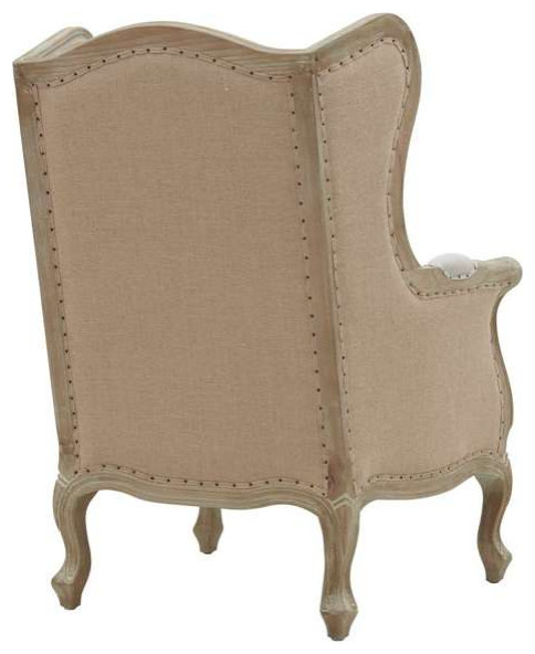 Guinevere Wingback Chair  Light Sand and Burlap   French Country   Armchairs And Accent Chairs   by HedgeApple  Houzz