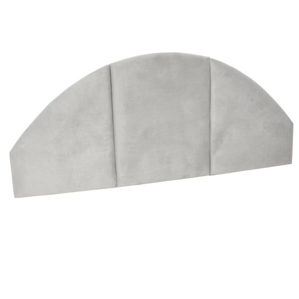 Queen Sized Upholstered Velvet Sound Reducing Panel Arched Headboard - - 37176438