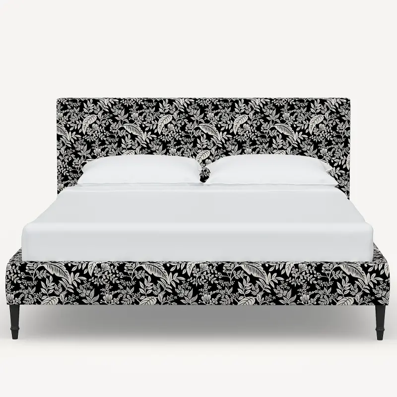 Rifle Paper Co Elly Canopy Black and Cream Twin Platform Bed