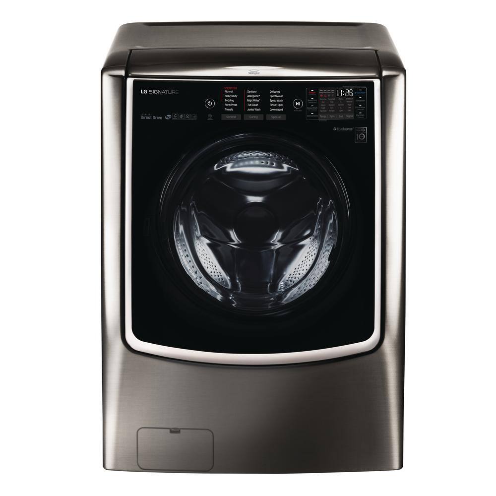 LG SIGNATURE 5.8 Cu. Ft. SMART Front Load Washer in Black Stainless Steel with TurboWash and Steam WM9500HKA