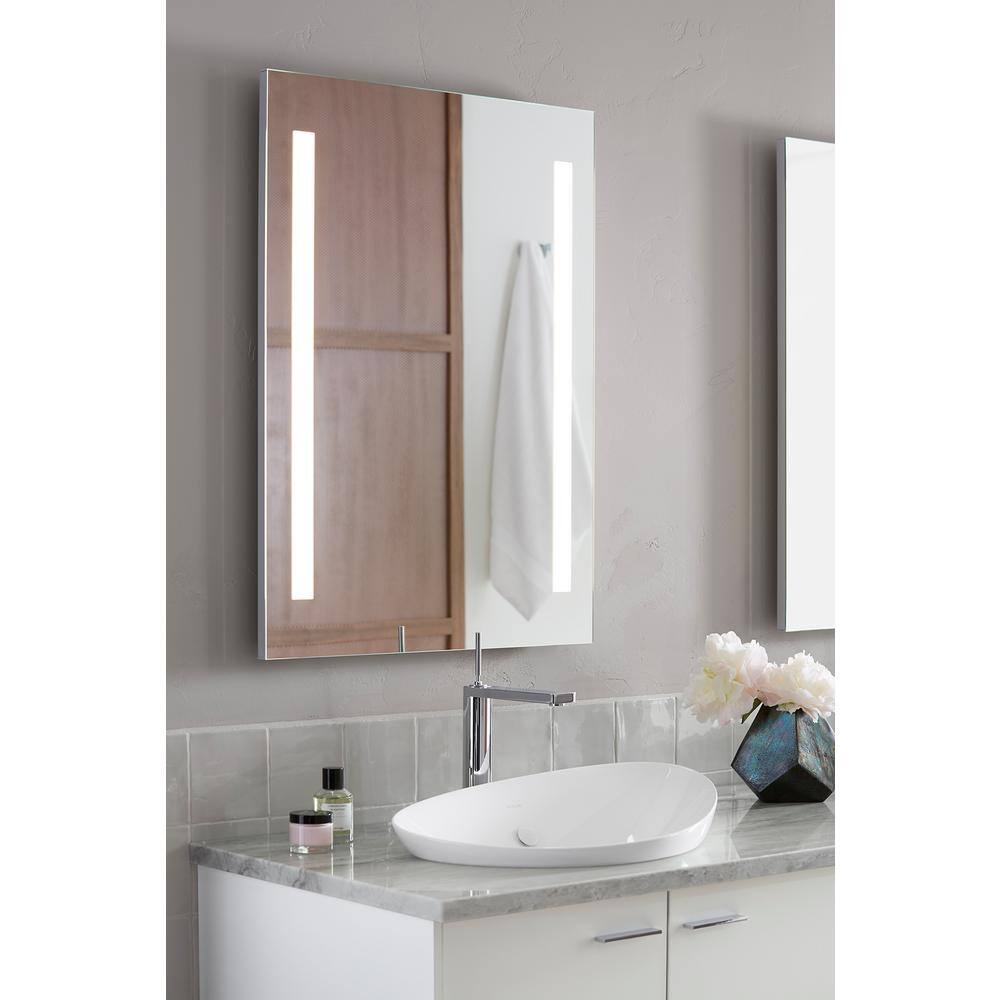 KOHLER 24 in. W x 33 in. H Rectangular Frameless Wall Mount LED Light Bathroom Vanity Mirror K-99571-TLC-NA