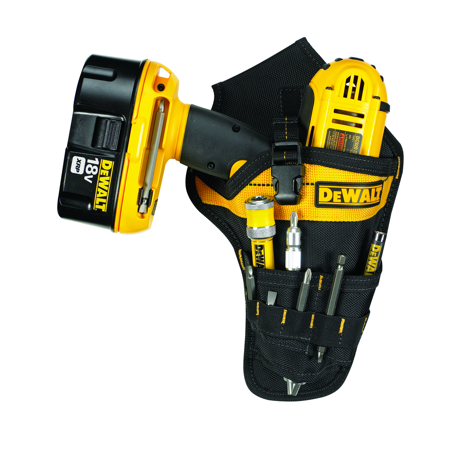 DW 3 pocket Ballistic Nylon Drill Holster 7.3 in. L X 13.75 in. H Black/Yellow