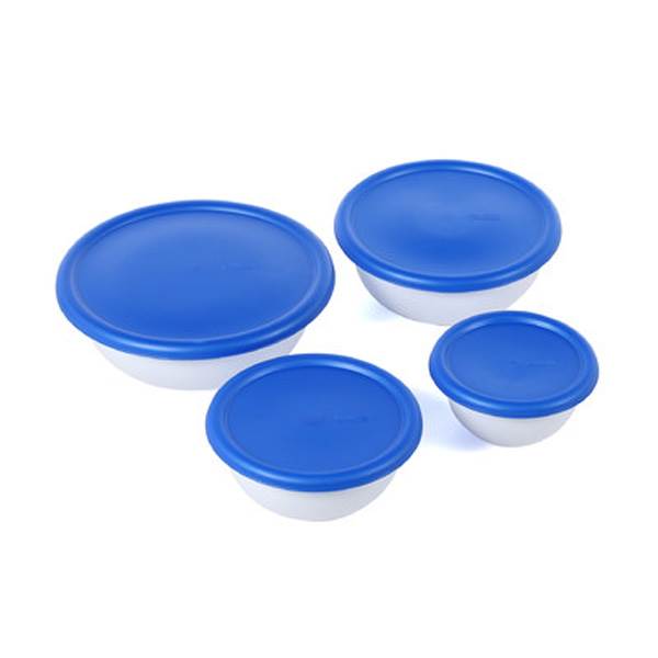 6 Pack Sterilite 07479406 8-Piece Plastic Kitchen Covered Bowl/Mixing Set w/Lids