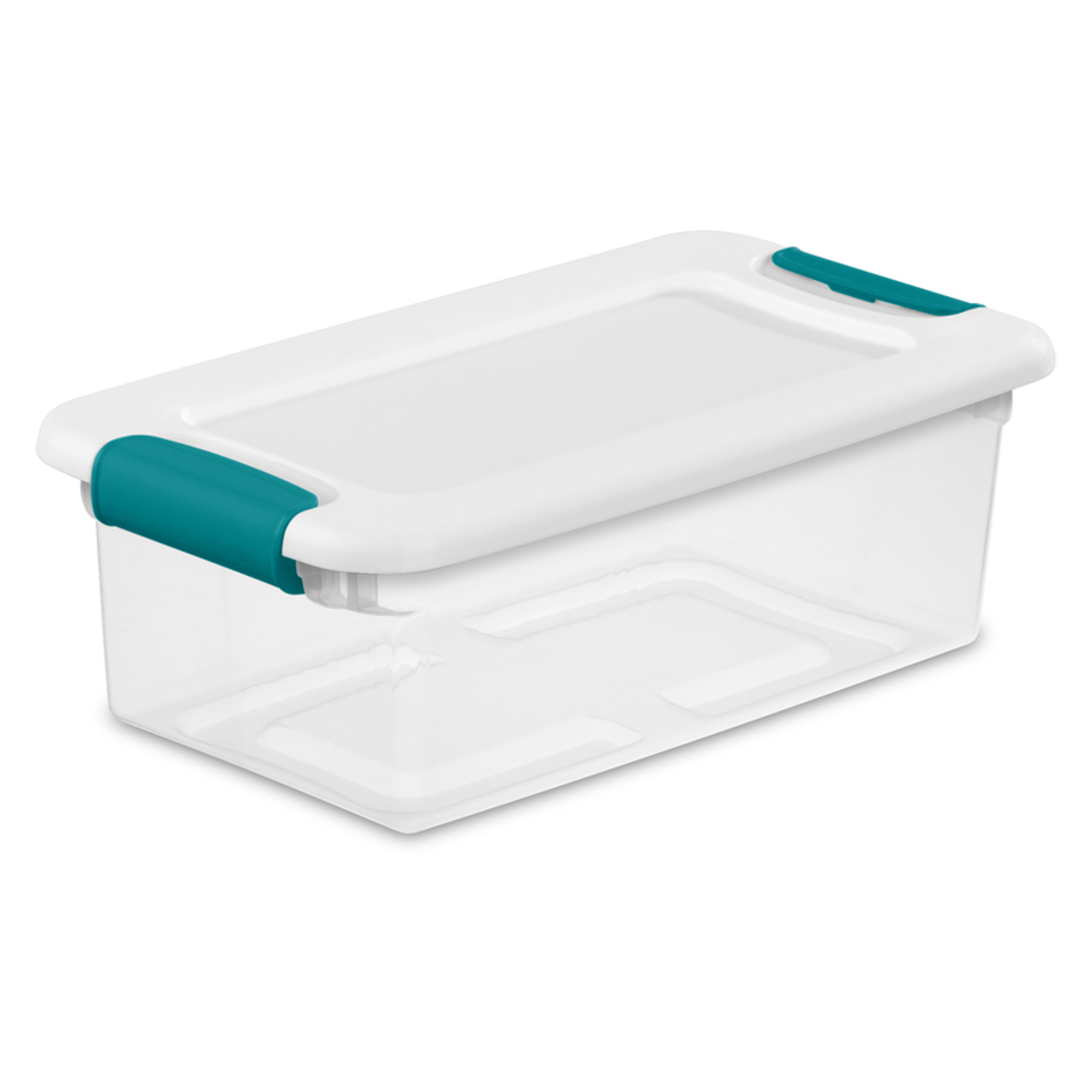 Sterilite 6 qt Clear/White Latch Storage Box 4-7/8 in. H X 14-1/8 in. W X 7-5/8 in. D Stackable