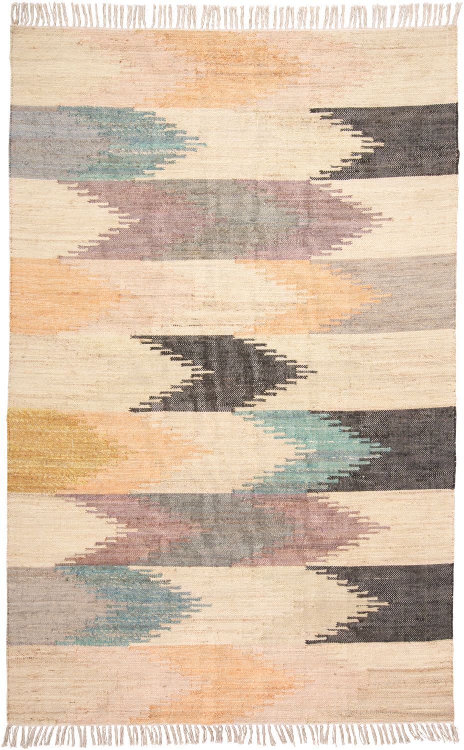 Miska Flatweave Orange and Blue Rug by BD Fine