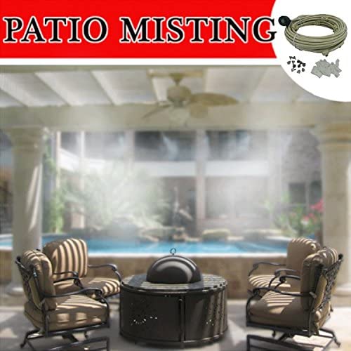 Patio Misting Kit - Pre- Assembled Misting System - Cools temperatures by up to 30 degrees - 36 Ft - 8 Nozzle System