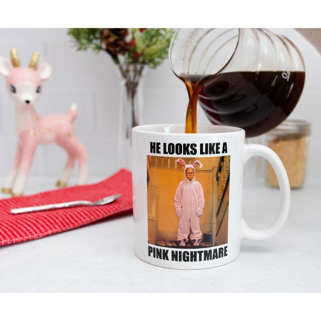 Silver Buffalo A Christmas Story Pink Nightmare Ceramic Mug Holds 20 Ounces