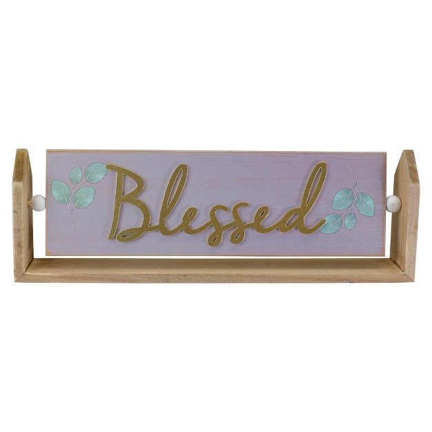 Hinged Plaque With quot blessed quot Embossed Lettering Table Top Decor