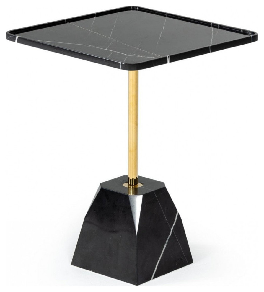 Scotia Glam Black Marble and Brass End Table   Contemporary   Side Tables And End Tables   by V.S.D Furniture  Houzz