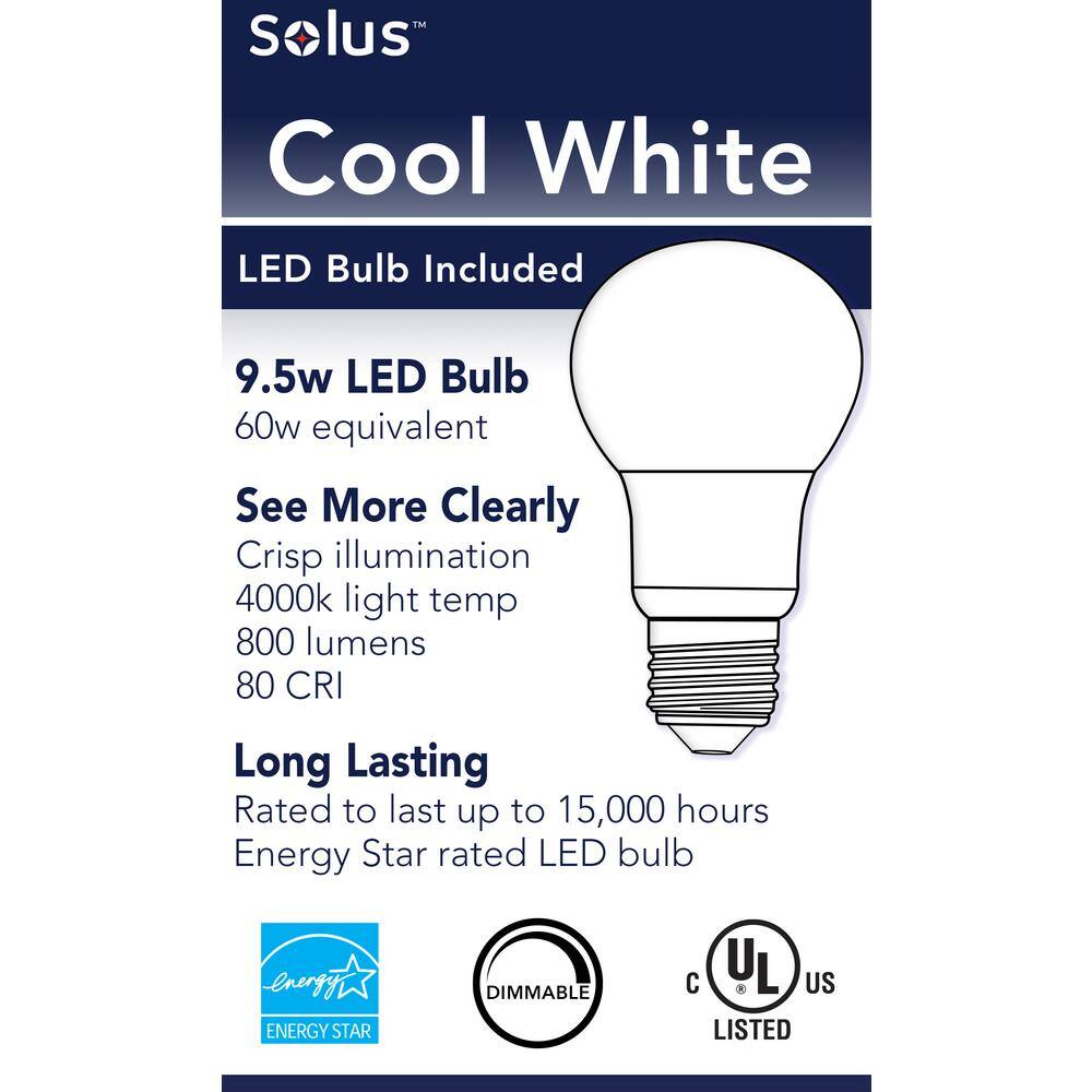 SOLUS Nautical 1-Light White 4000K ENERGY STAR LED Outdoor Wall Mount Sconce with Durable White Prismatic Acrylic Lens SPC75VL-LE26C-W