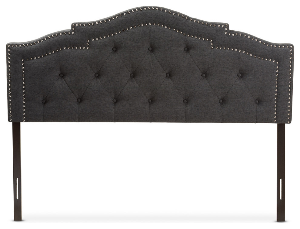 Baxton Studio Edith Modern and Contemporary Dark Gray Fabric Full Headboard   Transitional   Headboards   by Baxton Studio  Houzz