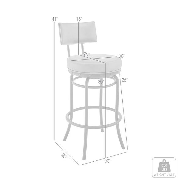 Rees Modern Swivel Counter/Bar Stool in Faux Leather and Metal