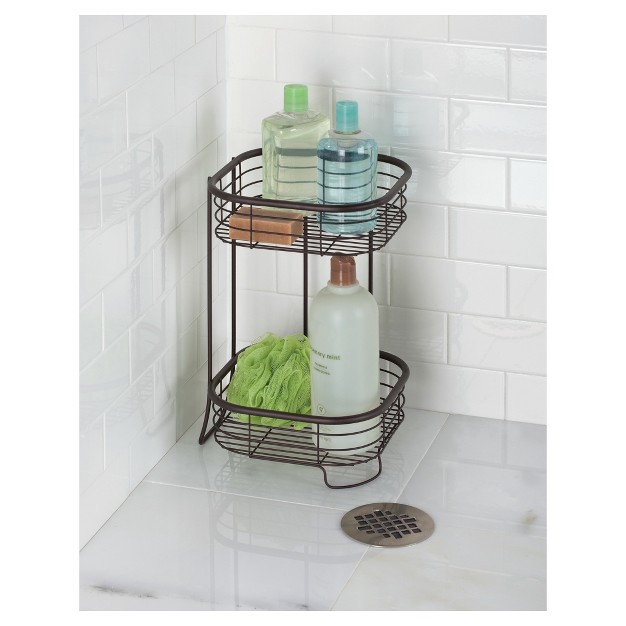 Idesign Square Free Standing Or Shower Storage Shelves Bronze