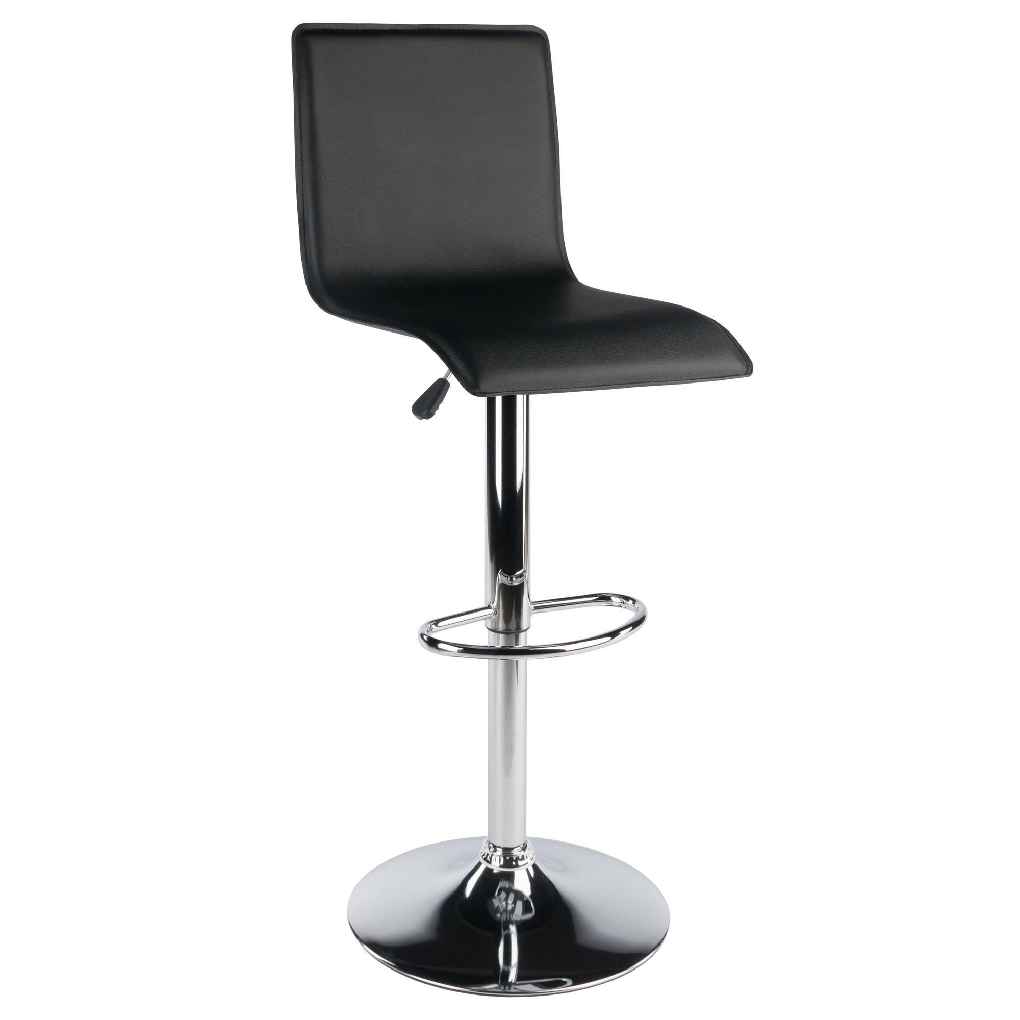 Bar stool，Wood Spectrum High Back Adjustable Swivel Stool， Black and Chrome Finish