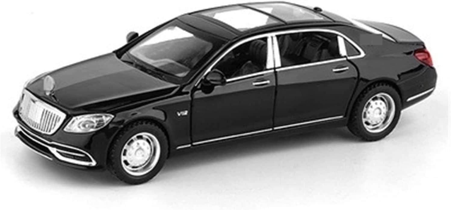 For Maybach S650 Alloy Car Model Diecasts Metal Toy Vehicles Car Model Simulation Sound And Light Collection Kids Toy Gift 1:32 (color : Black)