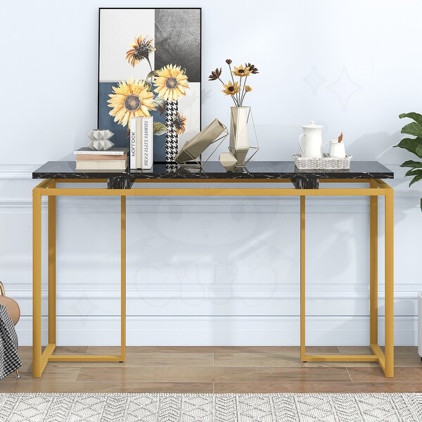 Console Table with Metal Frame