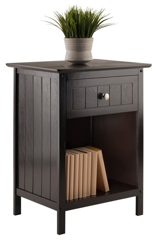 Winsome Blair 1 Drawer Transitional Solid Wood Storage End Table in Coffee   Transitional   Side Tables And End Tables   by Skyline Decor  Houzz