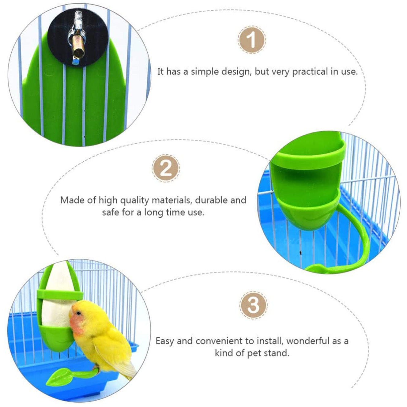 Bird Feeding Cup+Bird Perch Stand; Bird Toys，Cuttlebone Stand Holder Rack Birdcage Accessories Fruit Vegetable Storage for Birds Parakeets Cockatiels， Conures， Macaws， Lovebirds， Finches