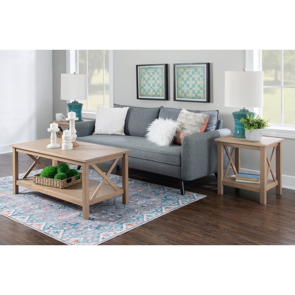 Ripplewood Farmhouse X Base Side End Table