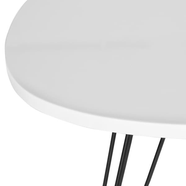 SAFAVIEH Wolcott White/ Black Lacquer Side Table - 19.6