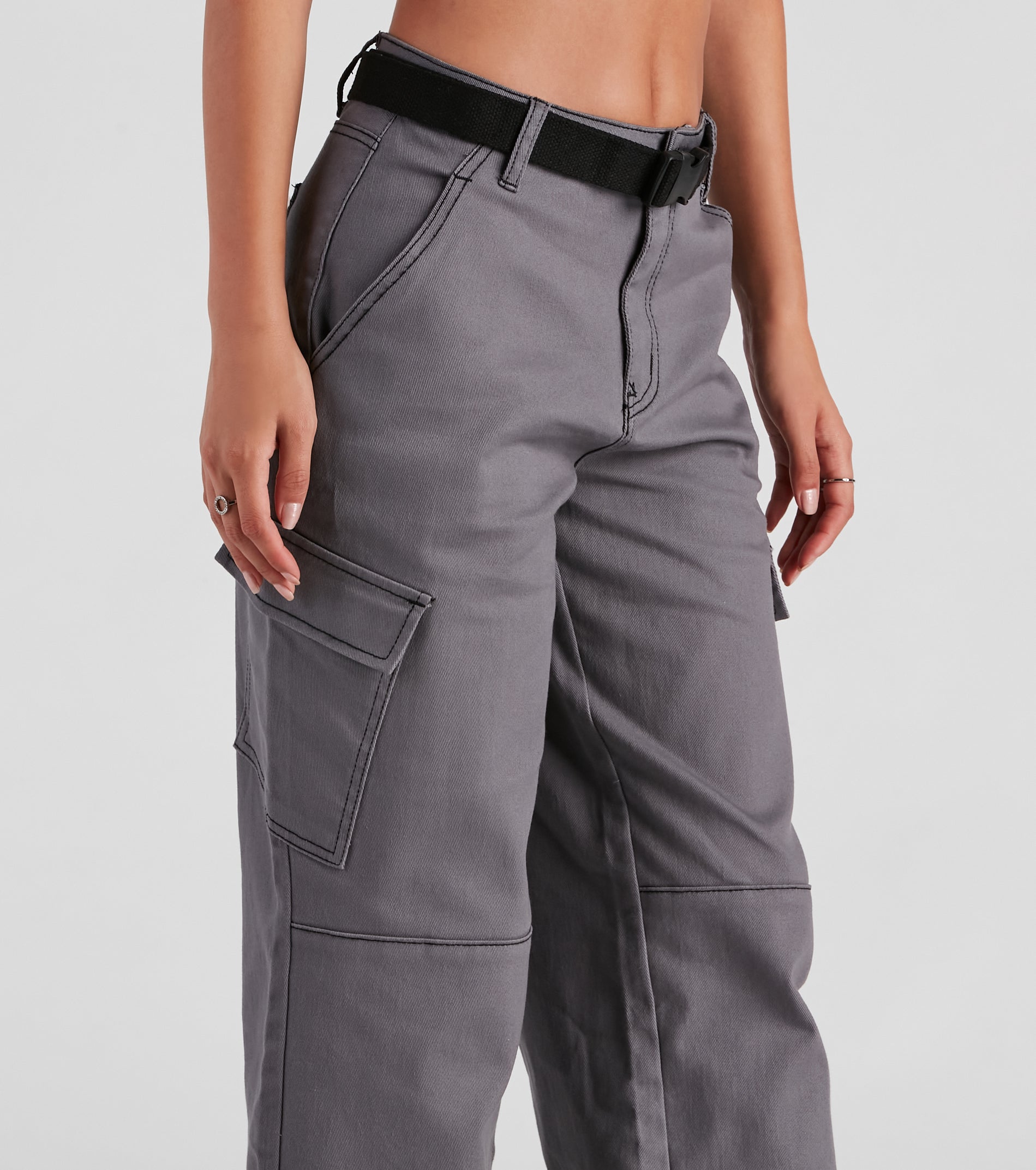 High Ranks Wide Leg Cargo Pants