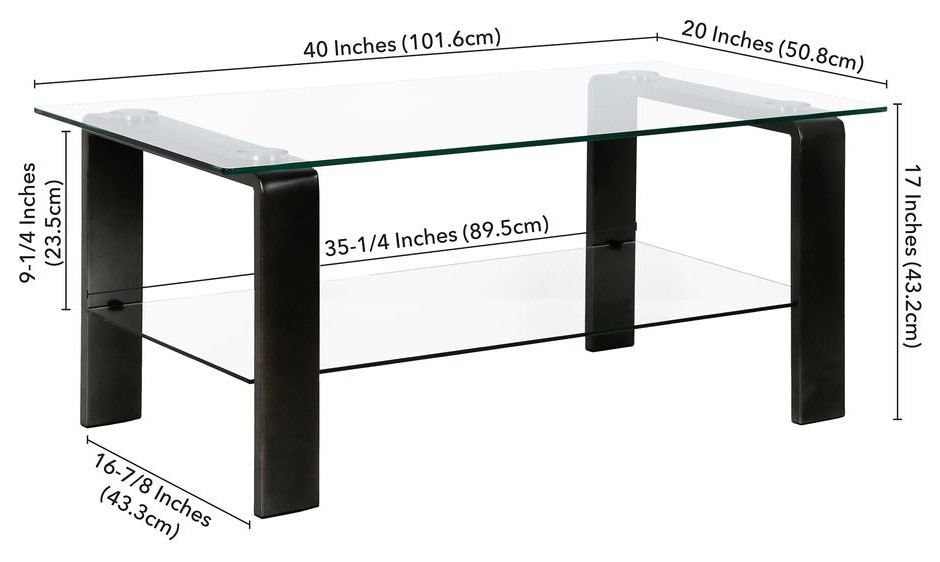 Asta 40  x27 x27Wide Rectangular Coffee Table in Blackened Bronze   Contemporary   Coffee Tables   by BisonOffice  Houzz