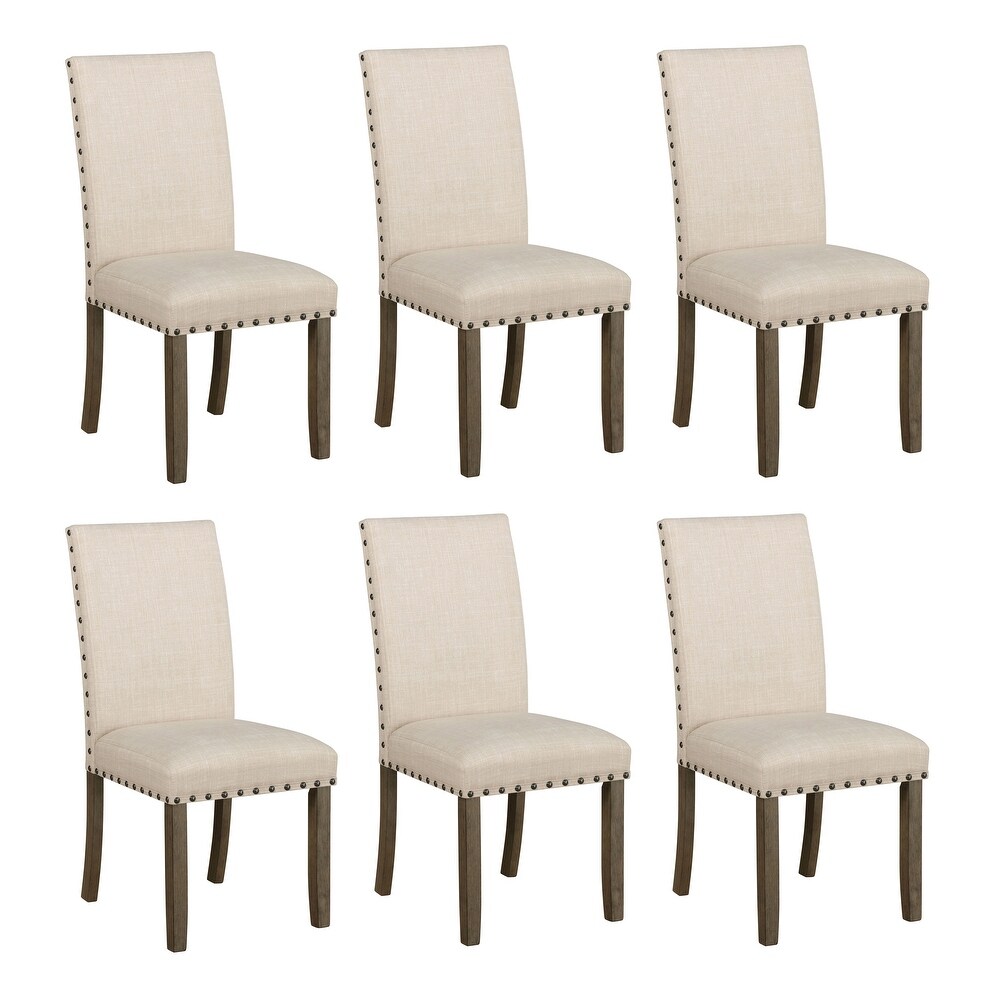 Rivington Upholstered Dining Chairs with Nailhead Trim (Set of 6)