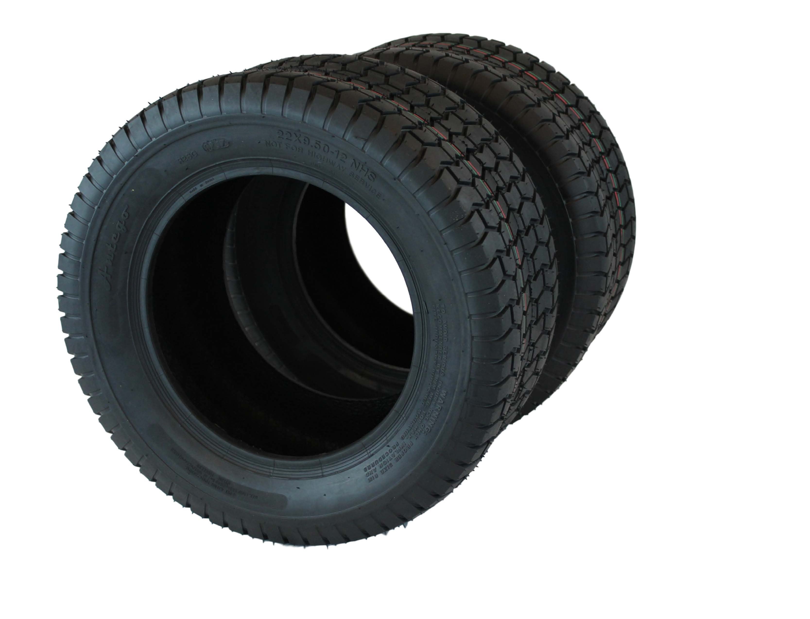 Antego Tire and Wheel Antego Tire and Wheel 22x9.50-12 4-Ply Turf Tires for Lawn and Garden Mowers (Set of 2)