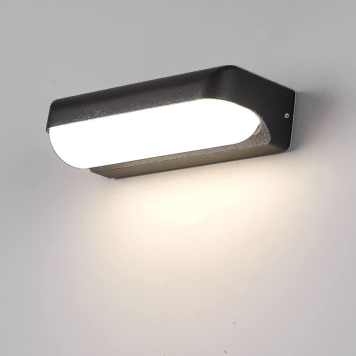 12w Modern Led Outdoor Wall Light Waterproof Ip65 Aluminum Wall Light Corridor Downlight Staircase/balcony/garden/porch Black 4000k Natural Wh