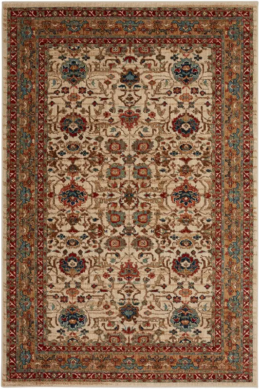 Spice Market 5 x 8 Keralam Cream and Red Area Rug