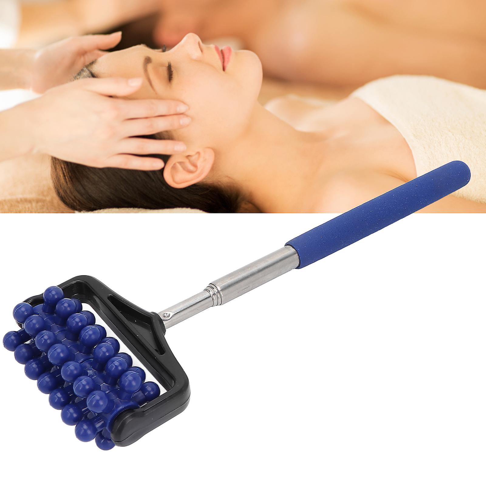 Telescopic Massager Back Muscle Roller Adjustable Back Head Arm Scratch Roller For Muscle Relaxdark Blue