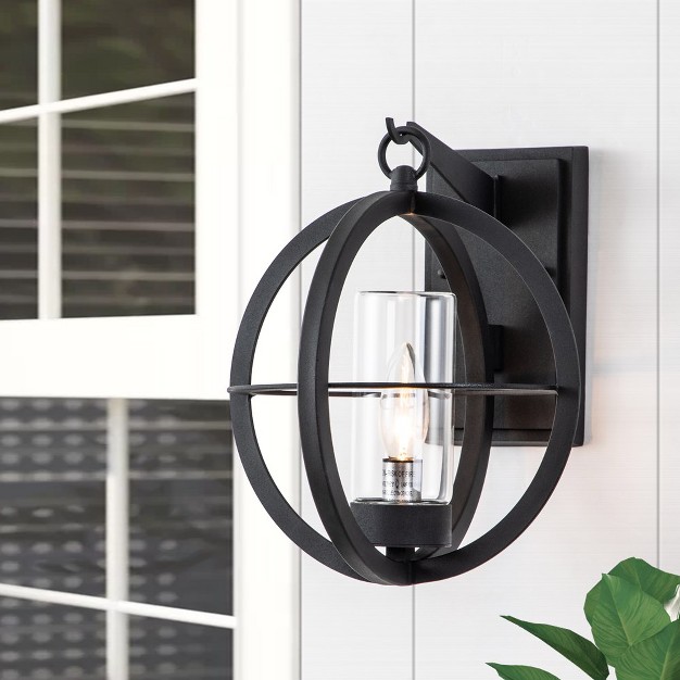 C Cattleya 1 light Matte Black Finish Global Outdoor Wall Sconce Wall Light Fixture e26