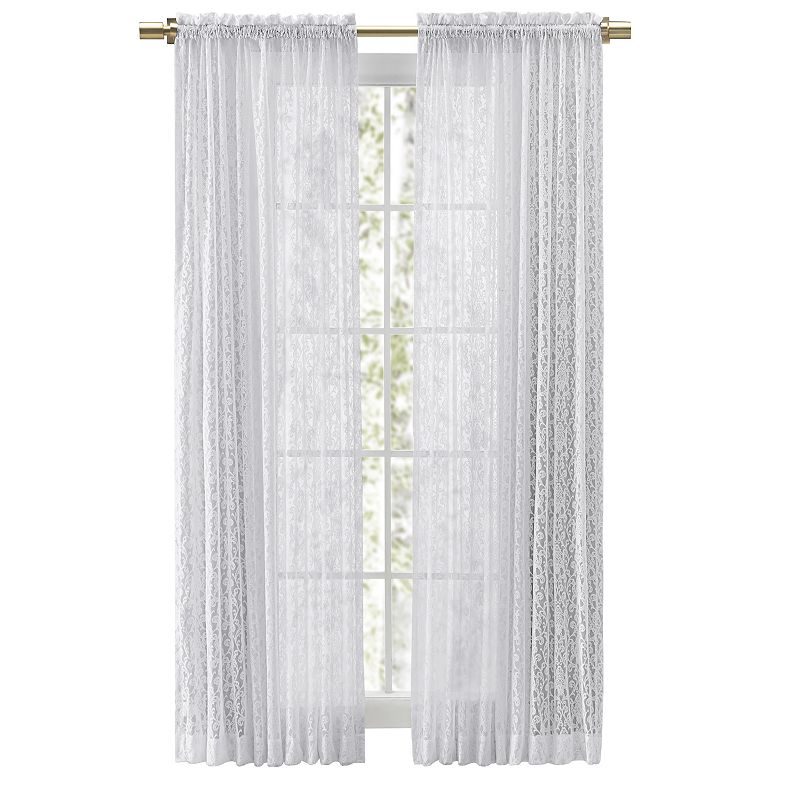 Woven Lace Rod Pocket W/header Panel Curtain