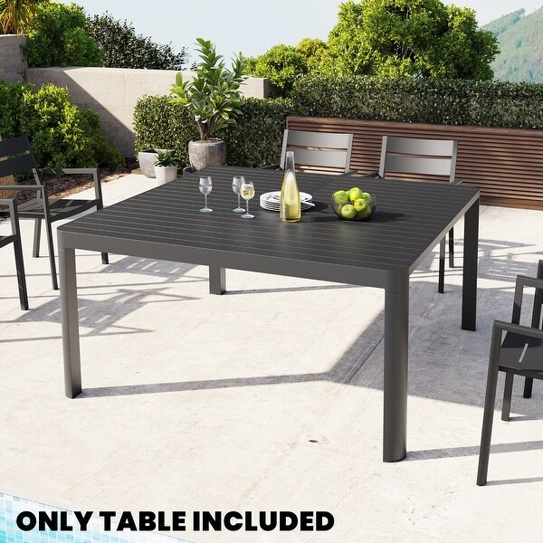 Outdoor Extension Dining Table All Aluminum Extendable Widened Folding Butterfly Leaf